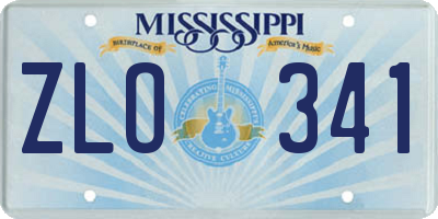 MS license plate ZLO341