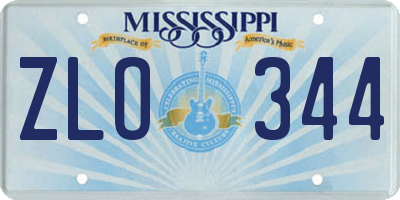 MS license plate ZLO344