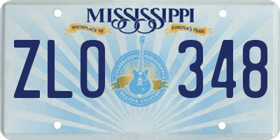 MS license plate ZLO348