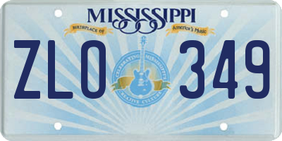 MS license plate ZLO349