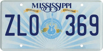 MS license plate ZLO369