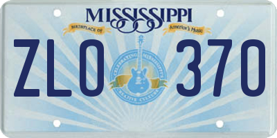 MS license plate ZLO370