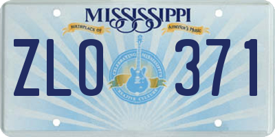 MS license plate ZLO371
