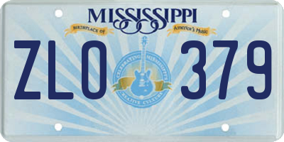 MS license plate ZLO379