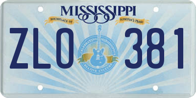 MS license plate ZLO381