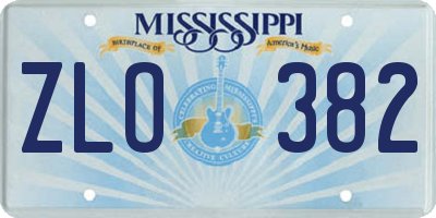 MS license plate ZLO382