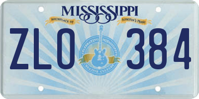 MS license plate ZLO384