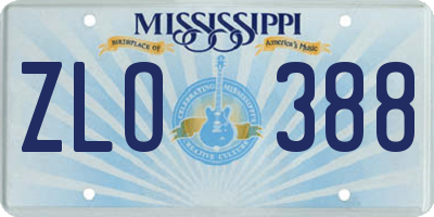 MS license plate ZLO388