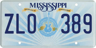 MS license plate ZLO389