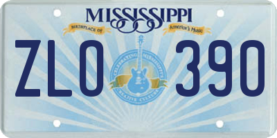 MS license plate ZLO390