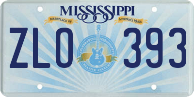 MS license plate ZLO393