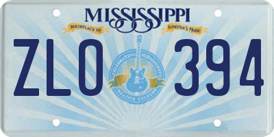 MS license plate ZLO394