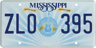 MS license plate ZLO395
