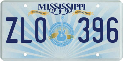 MS license plate ZLO396