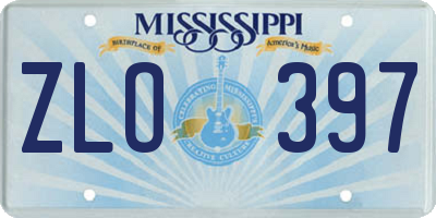 MS license plate ZLO397