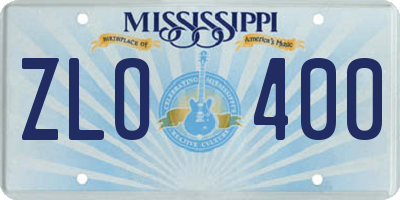 MS license plate ZLO400