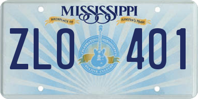 MS license plate ZLO401