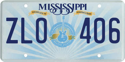 MS license plate ZLO406