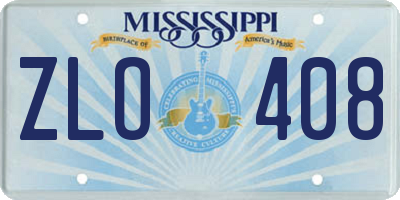 MS license plate ZLO408