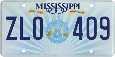 MS license plate ZLO409