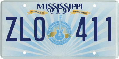 MS license plate ZLO411