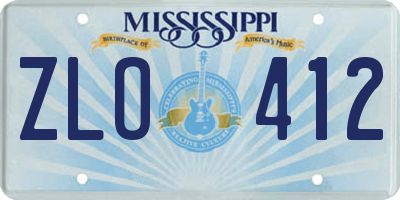 MS license plate ZLO412
