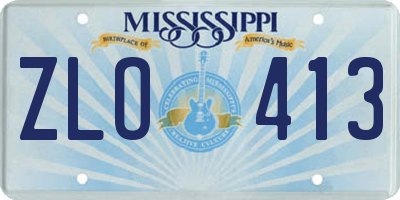 MS license plate ZLO413