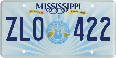 MS license plate ZLO422