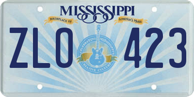 MS license plate ZLO423