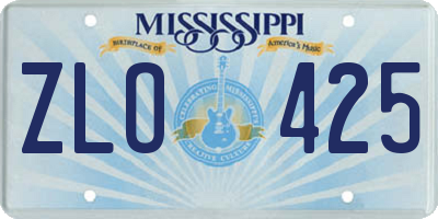 MS license plate ZLO425