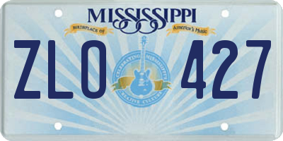 MS license plate ZLO427