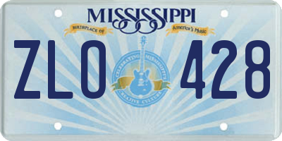 MS license plate ZLO428