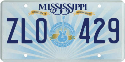MS license plate ZLO429