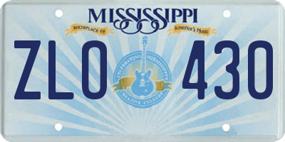 MS license plate ZLO430