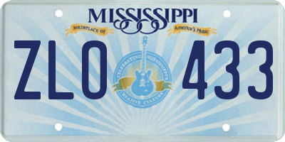 MS license plate ZLO433