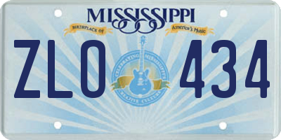 MS license plate ZLO434