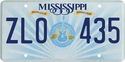 MS license plate ZLO435