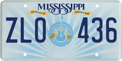 MS license plate ZLO436
