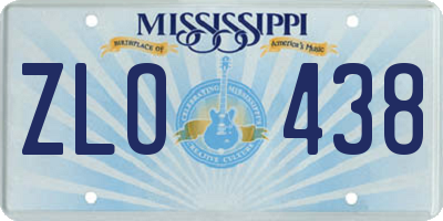 MS license plate ZLO438