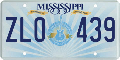 MS license plate ZLO439