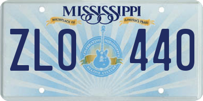 MS license plate ZLO440