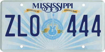 MS license plate ZLO444