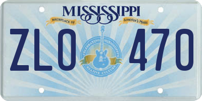 MS license plate ZLO470