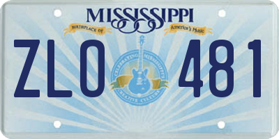 MS license plate ZLO481