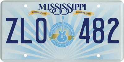 MS license plate ZLO482