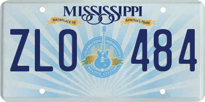 MS license plate ZLO484