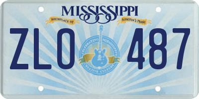 MS license plate ZLO487