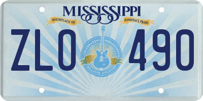 MS license plate ZLO490