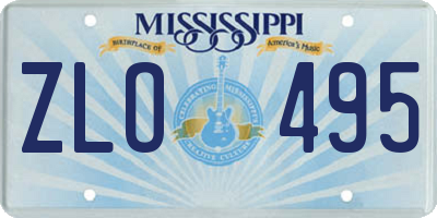 MS license plate ZLO495