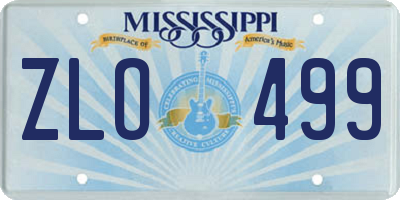 MS license plate ZLO499